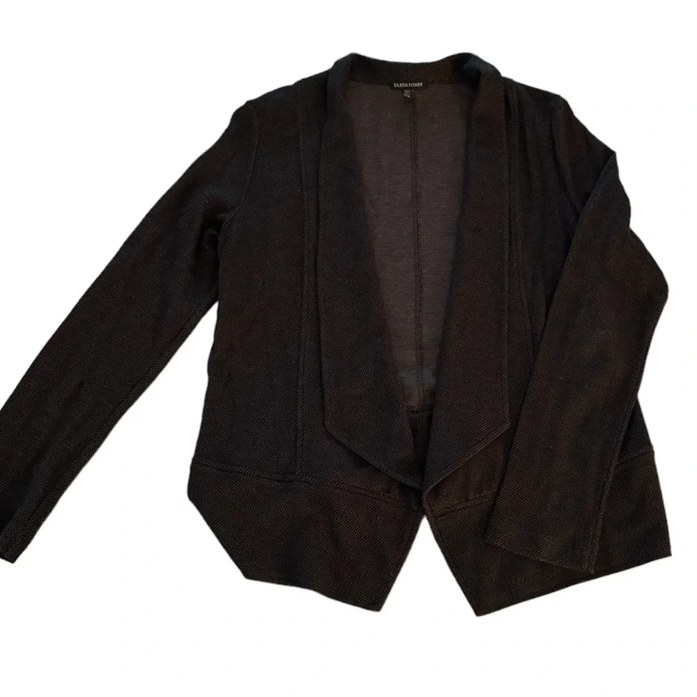 Eileen Fisher Soft Knit Open Front Blazer Jacket Size L